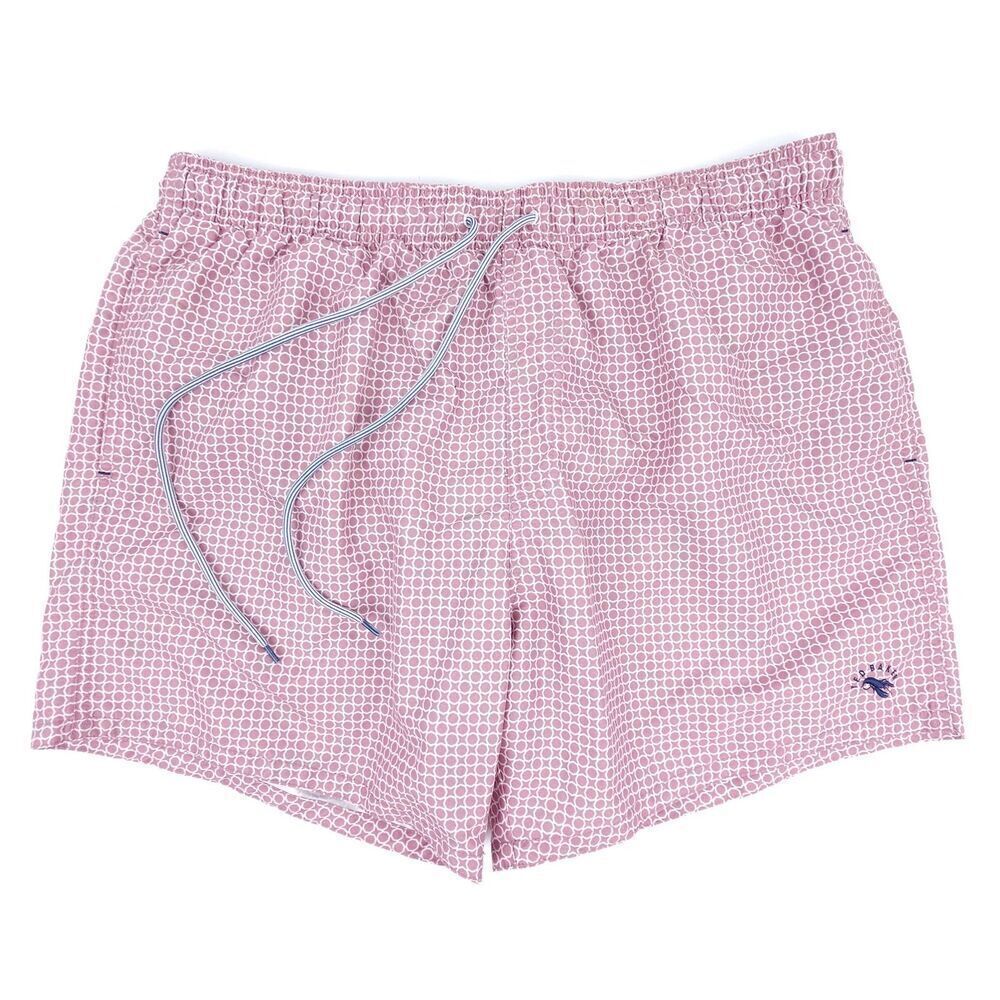 NEW Ted Baker Octagon Geometric Print Lined Swim Trunks Quiet Luxury Mauve 3XL